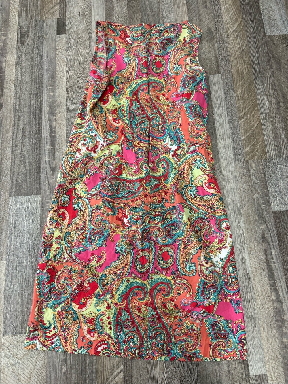 M.D.L New York Sleeveless Paisley Shift Dress in Multi Pink Medium - Picture 4 of 4